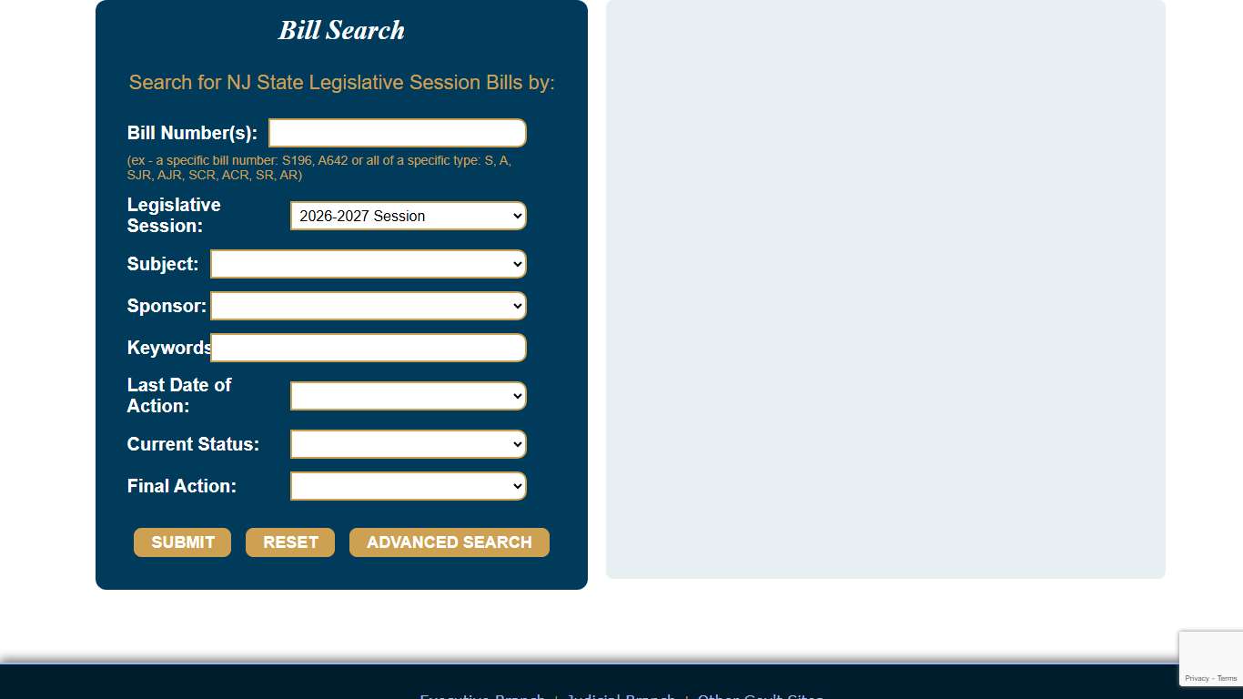 Bill Search NJ Legislature